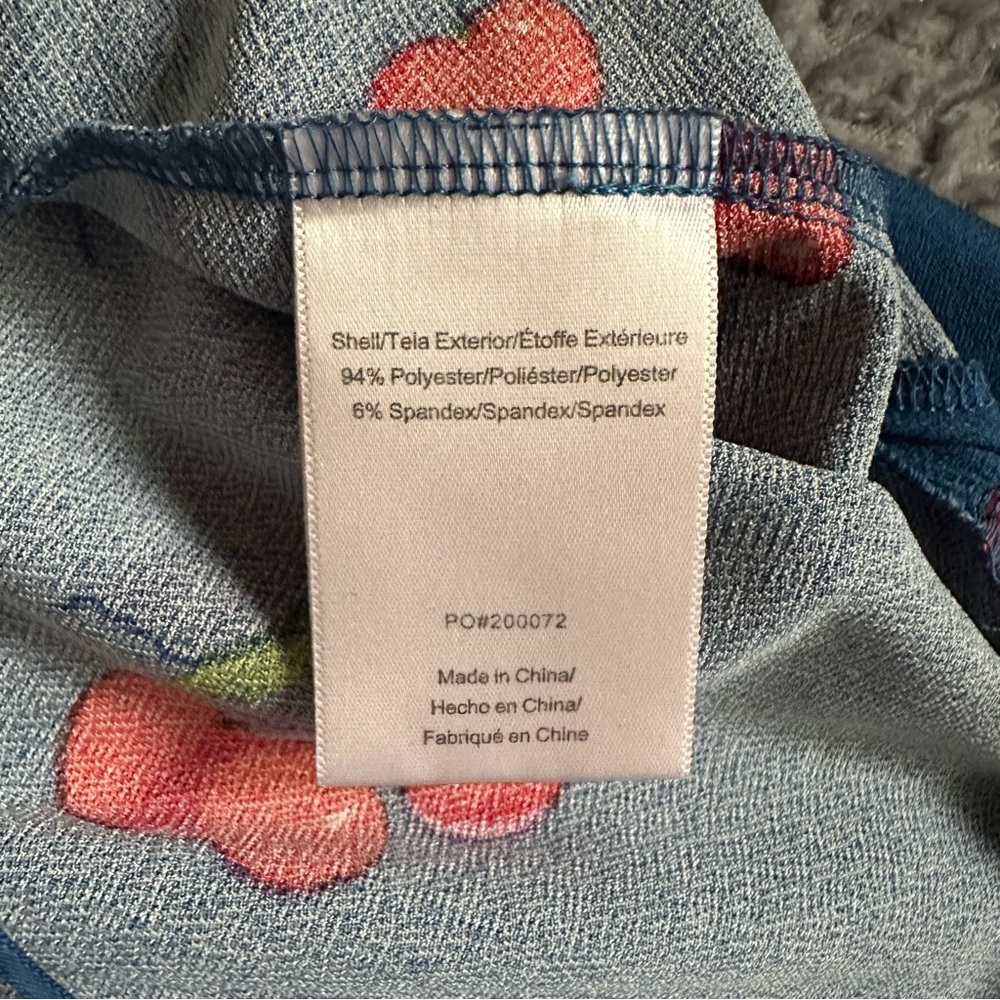 Modcloth Blue Smocked Cherry Print Tank Top with Tie Front Size XL - Picture 7 of 10